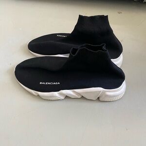 Balenciaga Speed Trainer 'Black White' High Top Sock Sneakers US-10 EUR-43